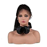 L7 Mannequin Realistic Mannequin Head with Shoulders Plastic mannequin Heads for Wigs Earrings Hat Sunglassess Display