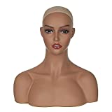 L7 Mannequin Mannequin Head with Shoulders for Display Manikin Head with Shoulder for Wig/Jewelry/Makeup/Hat/Sunglass Display (DE 487)