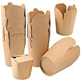 ZOENHOU 25 Pack 26 Oz Small Chinese Take Out Boxes, Leak and Grease Resistant Kraft Paper Takeout Food Containers, Stackable Microwaveable To Go Food Boxes for Party Favors, Lunch Packing