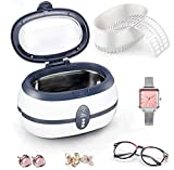 Ultrasonic Cleaner 600 ML Ultra Sonic Jewelry Cleaner with Cleaning Dentures Jewelry Glasses Watch Metal Coins Dentures