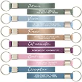 24 Pieces Inspirational Quote Key Chains Silicone Motivational Key Chains Motivational Word Signs Quote Signs Vision Determination Discipline Key Chains for Corporate Office Business Outdoor Favor