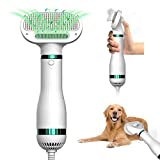 ICECORAL Pet Hair Dryer with Slicker Brush, 3 Heat Settings, Professional 2 in 1 Pet Grooming Blower, One Button Hair Removal, Portable Dog Dryer for Large Medium Small Dog Cat