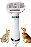 Pet Hair Dryer with Dog Slicker Brush, 2-IN-1 Pet Grooming Brush Dog Blower Professional Grooming Tool for Small and Medium Dogs and Cats