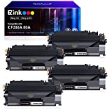 E-Z Ink (TM) Compatible Toner Cartridge Replacement for HP 80A CF280A 80X CF280X 05A CE505A to use with Laserjet Pro 400 M401n M401dne M401dw MFP M425dw MFP M425dn (Black, 4 Pack)