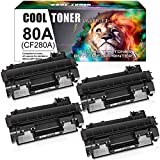 Cool Toner Compatible Toner Cartridge Replacement for HP 80A CF280A 80X CF280X HP Laserjet Pro 400 M401n MFP M425dn M401dne M401dn M401dw M425dw Laserjet Pro 400 Toner M401 M425 Printer(Black, 4-Pack)