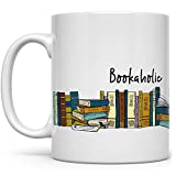 Bookaholic Coffee Mug, Book Collector Reading Literature Lover Gift, Bookish Bibliophile Bookworm Librarian Teacher Cup