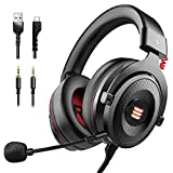 EKSA E900 Wired Gaming Headset with Microphone for PC - PS4 Headset with Detachable Mic - 7.1 Surround Sound - Over Ear Wired Gaming Headphones Compatible with PS4, PS5, Xbox One, Computer, Laptop