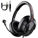 EKSA Gaming Headset with Microphone for Xbox PS4 PS5 PC, Ultralight Computer Headset with Mic, Overear Headphones with Stero Sound for Laptop NES Games