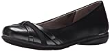 LifeStride Women's Abigail Ballet Flat, Black, 8.5 Wide