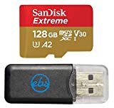 SanDisk Extreme 128GB Micro SD Memory Card for GoPro Works with GoPro Hero 9 Black Camera UHS-1 U3 / V30 A2 4K Class 10 (SDSQXA1-128G-GN6MN) Bundle with 1 Everything But Stromboli MicroSD Card Reader