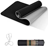 Non-Slip Yoga Mat, Eco Friendly TPE Workout Mat with Strap and Bag, 1/4 Inch Thick, 72”x 24”, Comfortable and Easy to Carry, Black