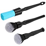 Ultra- Soft Car Detailing Brush Set, Auto Detail Brush Kit for Elegant Surfaces, Interior Exterior No Scratch for Cleaning Air Vent Engine Bay Emblems Dashboard Seat Wheel, Engine, Wheel Nut…