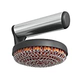 Yukon Glory Cast Iron Scrubber and Grill Brush, Perfect for Cleaning Cast Iron Cookware, Grills and Griddles, Built With Welded Stainless Steel Rings