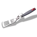 Yukon Glory Premium Stainless-Steel, Rubber-Grip Tongs-Spatula, Perfect for Grilling, Cooking, Frying, and Griddling