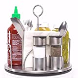 Yukon Glory Lazy Susan Caddy for Utensils, Condiments, Napkins, Salt & Pepper, Ideal for Picnics, Smokers, Patio Tables and Outdoor Grills - Griddling & Grilling Accessory