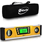 Digital Magnetic Level Tool - 10 Inch Torpedo Level and Protractor - Master Precision - IP54 Dustproof and Waterproof - Includes: 2 AAA Batteries and Carrying Case