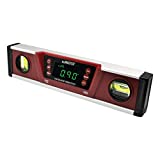 Calculated Industries 7210 AccuMASTER PRO Digital Torpedo Level and Protractor | 10 Inch | Neodymium Magnets | Bright LED Display | IP54 Dust/Water Resistant, Red