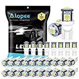 Alopee 30-Pack 194 LED Bulb White 6500K, Wedge T10 LED Bulb 5SMD 5050 Chips, 168 LED Bulb, 921 2825 LED Bulb W5W 158 501 LED Lights for Car Interior Dome Map Door Light License Plate Light DC 12V