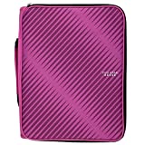 Five Star Zipper Binder, 2 Inch 3 Ring Binder, 6-Pocket Expanding File, Durable, Berry Pink/Purple (72540)