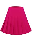 DRESSTELLS Pleated Skirts for Women, Skater Skirt for Women, Tennis Skirt for Women Pleated, High Waisted Pleated Skirt, A Line Skirt Womens Mini Rose S