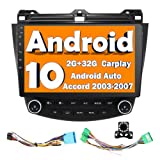 Binize Android 12 Car Stereo Compatible with Carplay&Android Auto 10 Inch Touchscreen Radio for Honda Accord 7th 2003 2004 2005 2006 2007 Support GPS Navi/Bluetooth/FM/AM/DSP+Backup Camera