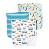 Baby Burp Cloth Large 21''x10'' Size Premium Absorbent Triple Layer 3-Pack Gift Set “Bruno” by Copper Pearl
