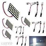 LUYED 4 x 960LM Super Bright 5630 24-SMD White Color Panel Interior Dome LED Lights(Include 3 Adapter)