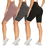 syrinx 3 Pack Biker Shorts for Women – 8" Buttery Soft High Waisted Tummy Control Workout Yoga Running Athletic Shorts