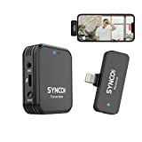 Wireless Microphone for iPhone, SYNCO G1L 2.4GHz Wireless Lavalier Lapel Mic with MFi Certified for iPhone, Lightning Devices Recording for YouTube Video Vlog Interview SYNCO-G1L-Wireless-Go-Mic