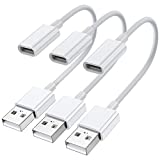 USB C Female to USB Male Adapter (3-Pack),Type C to USB A Charger Cable Adapter,Compatible with iPhone 13 12 11 Pro Max,iPad 2018,Samsung Galaxy Note 10 S20 Plus S20+ Ultra,Google Pixel 4 3 XL(White)