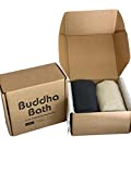 NEW 2-PACK - Buddha Bath Extra Long Nylon Exfoliating Shower Towel Washcloth Face and Body (ROUGH EXFOLIANT) - DARK GRAY & BONE