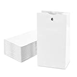 [200 Pack] 6 LB 11 x 6 x 3.5" White Paper Bags Grocery Lunch Retail Shopping Durable Barrel Sack