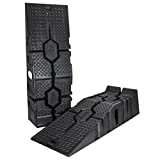 FloTool 11912ABMI RhinoRamp MAX Vehicle Ramp Pair - Ideal for Heavy-Duty Home Garage Maintenance - Reduces Slippage - Works with Low Clearance Vehicles - 16,000lb GVW Capacity - Extra-Wide Design