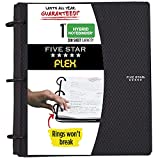 Five Star Flex Hybrid NoteBinder, 1 Inch Binder with Tabs, Notebook and 3 Ring Binder All-in-One, Black (72009)