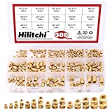 Hilitchi 300Pcs Brass Knurled Nuts Threaded Heat Embedment Nut for Printing 3D Printer and More Projects (Assortment Kit)