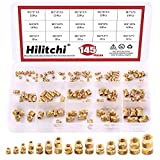 Hilitchi 145Pcs Brass Knurled Nuts Threaded Heat Embedment Nut for Printing 3D Printer and More Projects (Assortment Kit)