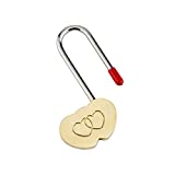 Love Lock Without Key,VerRich 3.5" Cute Mini Engraved Double Heart Padlock Solid Brass Heart Lock Wish Lock Everlasting Love for Lovers Wedding,Valentines,Anniversary,Travel (NO Key)