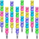 30 Pieces Stackable Pencils Plastic Bear Pencils kids stacking point pencils 5 in 1 Stacking Colored Pencils Party Favors for Birthday Party Supplies School Fun Equipment