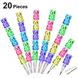 Chinco Stackable Plastic Bear Pencils, Bear Shaped Stacking Pencil Birthday Goody Bag Filler Party Favor Supplies, School Fun Equipment (20 Pieces)