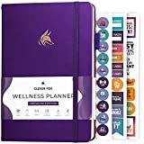 Clever Fox Wellness Planner - Weekly & Daily Health and Wellness Log, Food Journal & Meal Planner Diary for Calorie Counting, Notebook for Medical Condition Tracking, A5-Sized - Purple