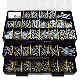 Jackson Palmer 2,050 Piece Hardware Assortment Kit with Screws, Nuts, Bolts & Washers (3 Trays)