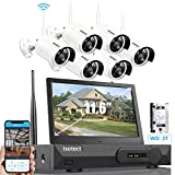 [Newest Strong Version]ISOTECT All in One with 11.6-inch Monitor Home Video Surveillance System, Wireless Security Camera System,8CH Full HD 1080P Security Camera System 6pcs 1080P IP Cameras, 2TB HDD