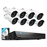 REOLINK 16CH 5MP Home Security Camera System, 8pcs Wired 5MP Outdoor PoE IP Cameras, 8MP 16CH NVR with 3TB HDD for 24-7 Recording, RLK16-410B8-5MP