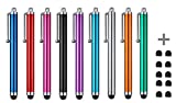 CCIVV Stylus for Universal Touch Screen Devices, iPad, iPhone, Kindle, Samsung Tablet + 10 Extra Replaceable Tips (9 Colors)