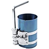 4” Piston Ring Compressor, Adjustable Ratchet Piston Installer Tool Removal Tool Installation Compressing Capacity 2”to 6.9”,Blue