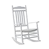 B&Z KD-22W Wooden Rocking chair Porch Rocker White Outdoor Traditional Indoor
