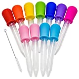 CHIUTUUY 11 Pcs Eye Droppers for Kids - 5ml Silicone Plastic Pipettes Liquid Transfer Dropper for Crafts Science Water Play Candy Gummy Molds