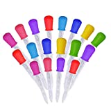 XP-Art 20 Pack Liquid Droppers for Kids Silicone and Plastic Pipettes with Bulb Tip 5 ML Eye Dropper for Candy Molds