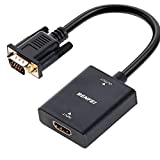 HDMI to VGA, BENFEI HDMI to VGA Adapter (Female to Male) with 3.5mm Audio Jack Compatible for TV Stick, Computer, Desktop, Laptop, PC, Monitor, Projector, Raspberry Pi, Roku, Xbox and More - Black