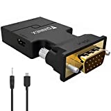 VGA to HDMI Adapter Converter with Audio,(PC VGA Source Output to TV/Monitor with HDMI Connector),FOINNEX Active Male VGA in Female HDMI 1080p Video Dongle adaptador for Computer,Laptop,Projector